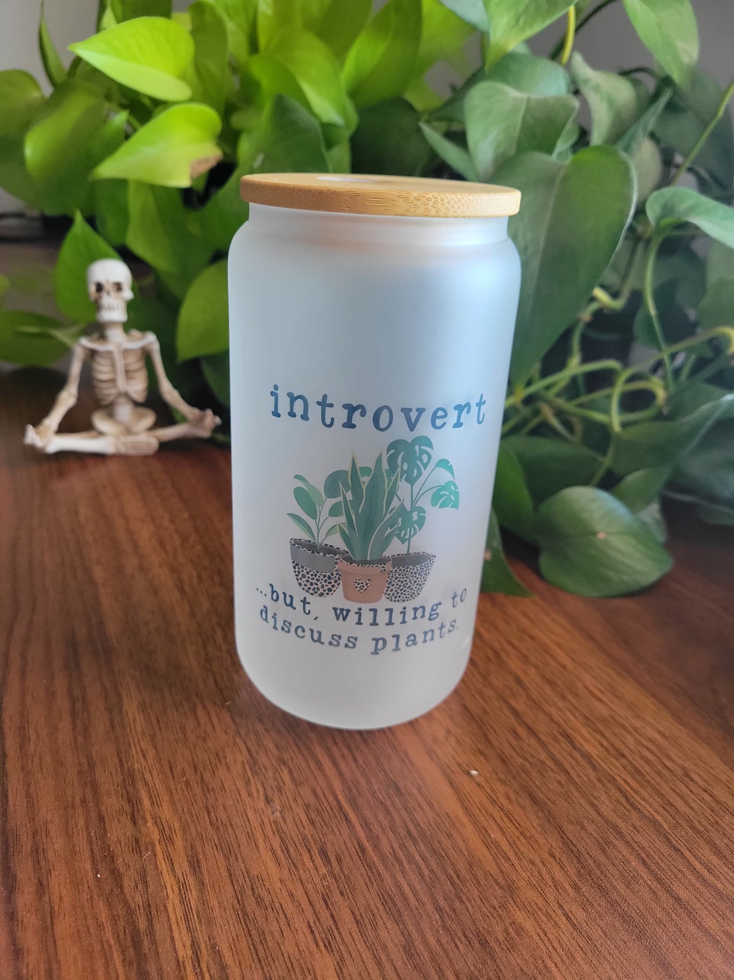 Planty Introvert 16oz beer can mug