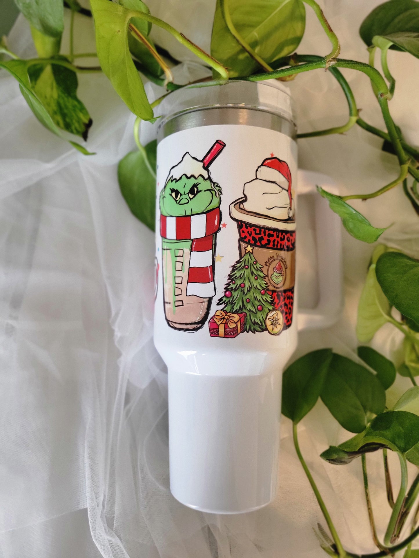 40oz Grinchy Coffee tumbler