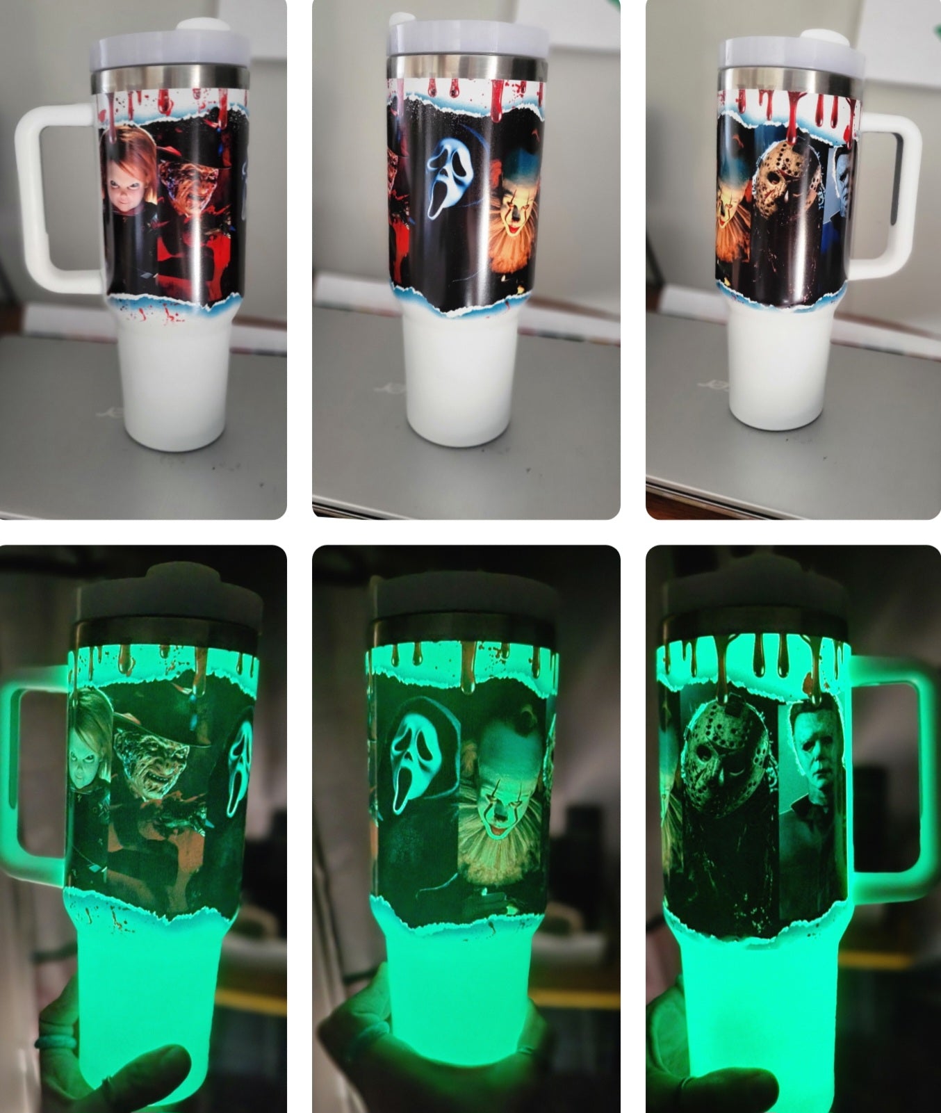 Glow in the Dark Horror 40oz tumbler