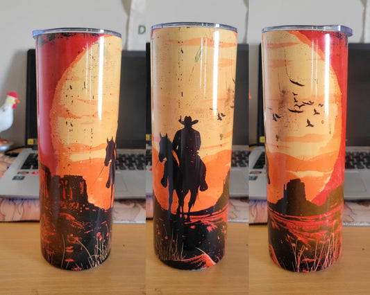 20oz lone cowboy tumbler