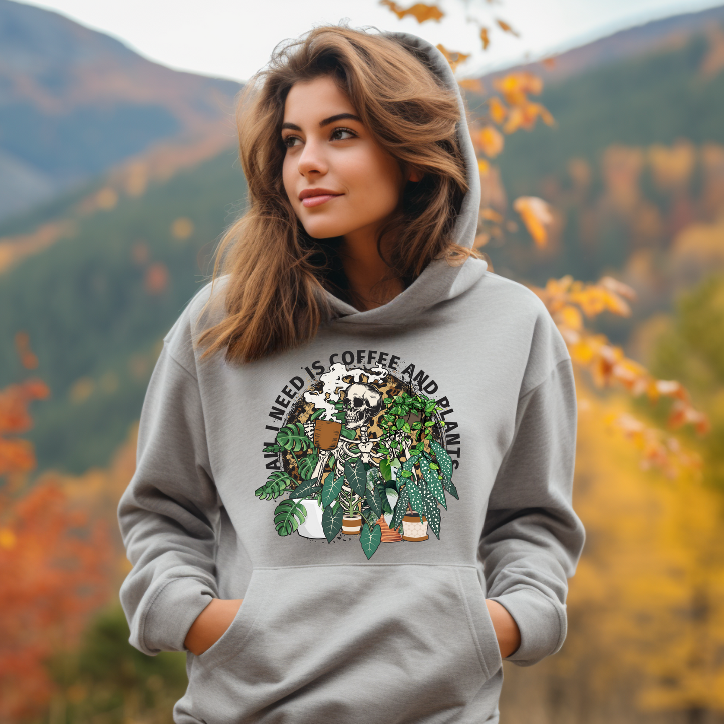 Coffee and plants hoodie