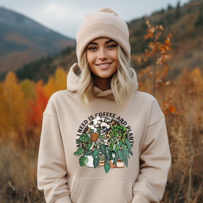 Coffee and plants hoodie